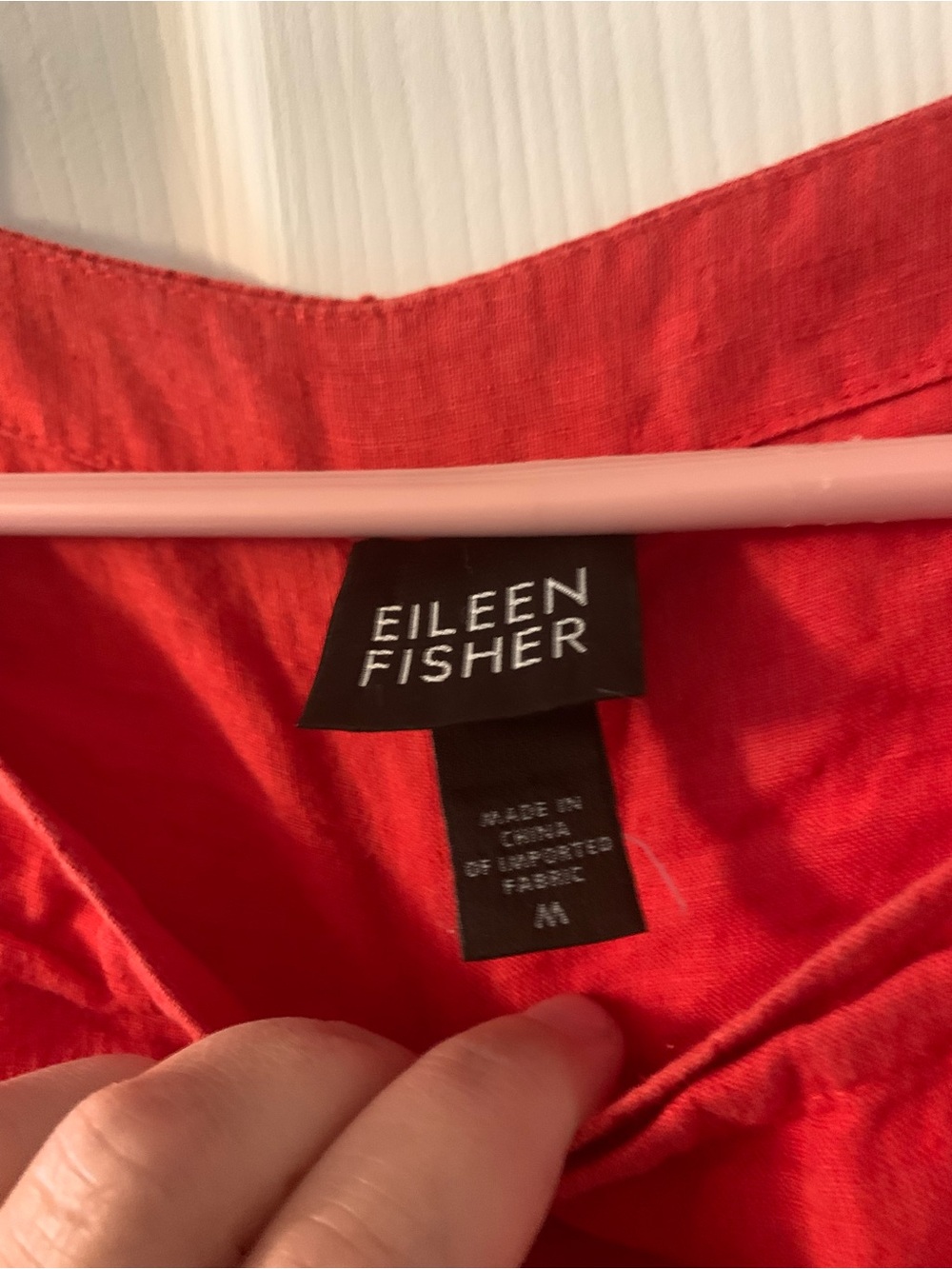 Eileen Fisher Orange-Red Linen Tunic Top M - Picture 3 of 3